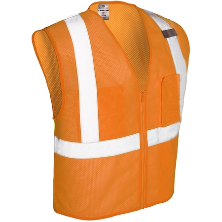 Kishigo S, Orange, Class 2, 3 Pocket Zipper Mesh Vest 1086-S